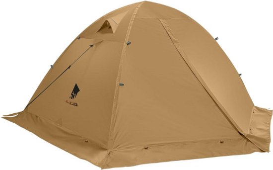 Koepeltent Voor 2 Personen - Waterdichte 4 Seizoenen Tent - Lichtgewicht Familietent Met Aluminium Stokken - Ideaal Voor Kamperen Trekking Reizen En Bergbeklimmen - Kaki van Merkloos