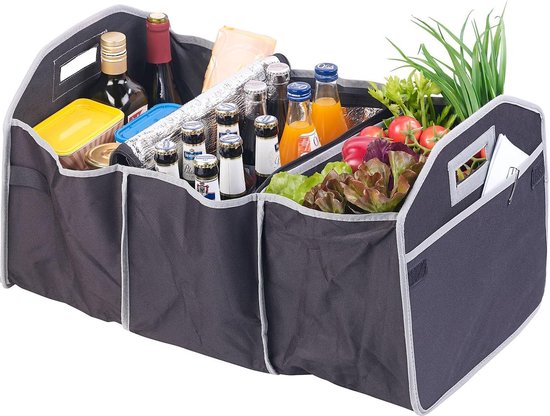 Kofferbaktas: 2-in-1 kofferbakorganizer met 3 vakken en koeltas, opvouwbaar (kofferbaktas met koelvak) van KoffeR