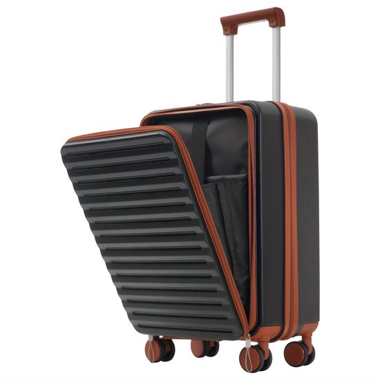Kofferset – Reiskoffer Set – Trolley – Bagage – Ruimbagage – Innovatief Voorvak Met Rits – Opvouwbare Bekerhouder – Lichtgewicht ABS – 360° Wielen van Merkloos