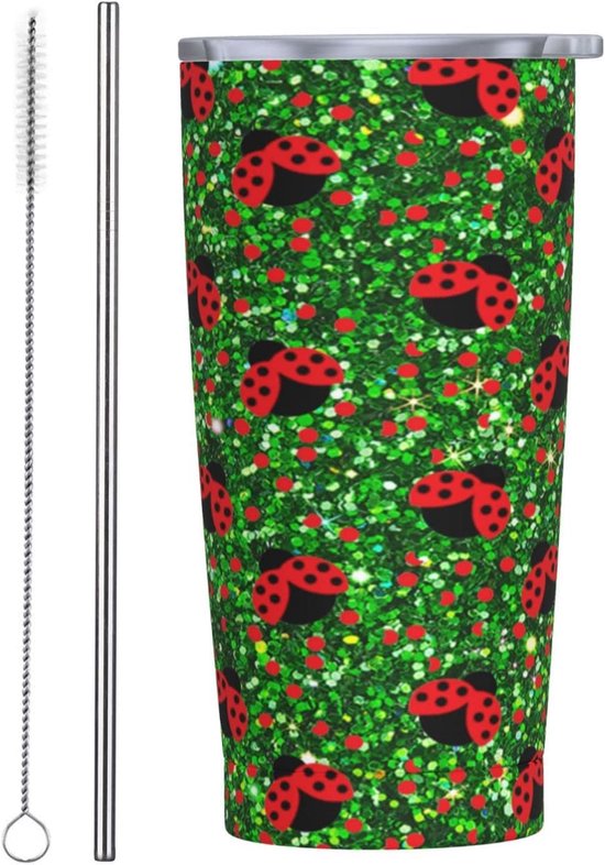 Koffiekop Roestvrij Staal - Reismok Drinkbeker - Dranken Meenemen - Lekvrij Ontwerp - 590ml - Rood Dier