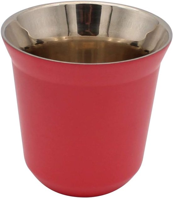 Koffiekopje Roestvrij Staal - Espresso Mok Thermisch - Warme Drank Genieten - Dubbelwandig Geïsoleerd - 85 ml - Fuchsia