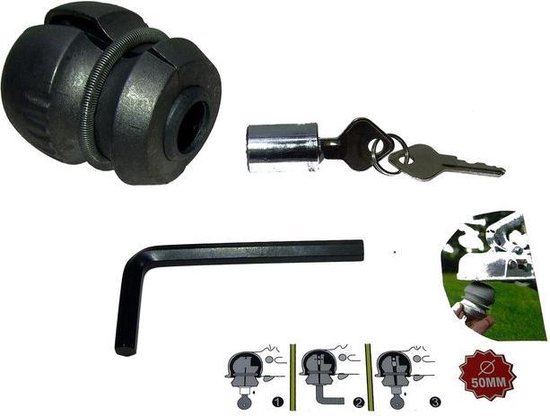 Kogel Model Disselslot  met diefstal beveiliging Geschikt voor alle disselkoppelingen met 50 Ø mm van ProPlus