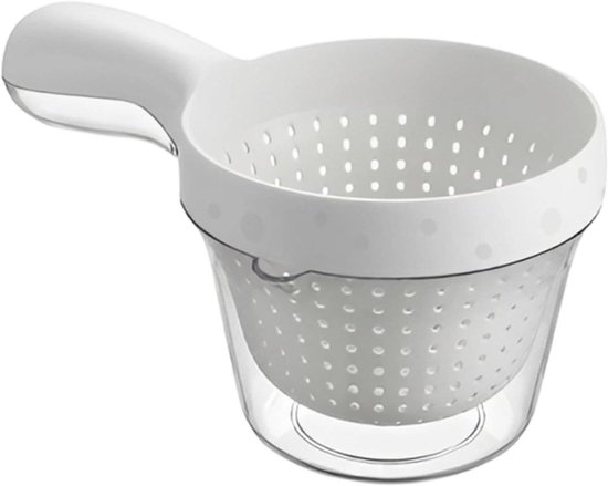 Kom met Zeef - Afgietschaal Fruitwasser - Groente Wassen - Dubbele Laag Ontwerp - 20 x 13.5 x 12 cm