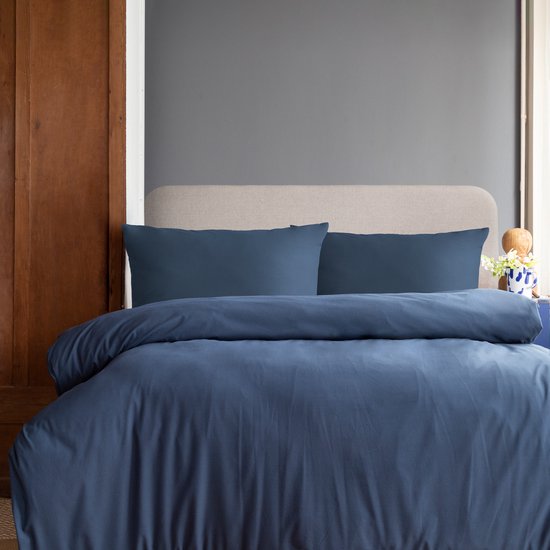 Komfortec Premium Dekbedovertrek 240x220 cm + 2x Kussensloop 40x80 cm - Geborsteld 100% Polyester Microvezel 90 g/m² - 3-Delige Superzachte Beddengoedset - Blauw van Merkloos