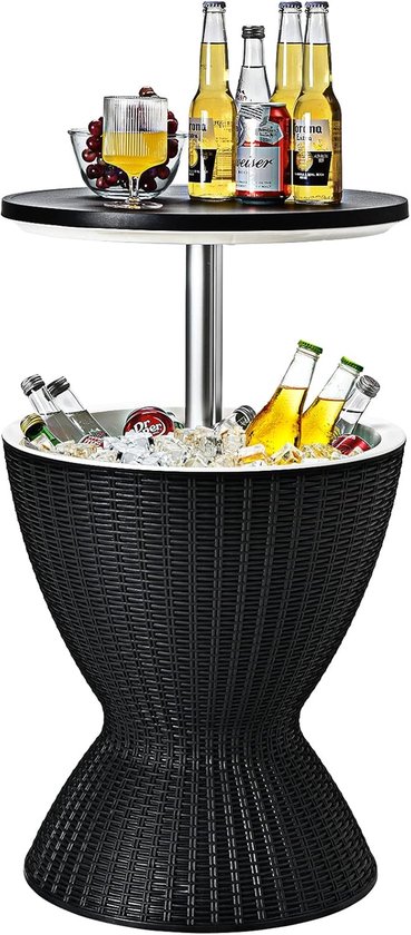 KOMFOTTEU 3 in 1 Coolbar Partytafel bijzettafel - Koel Boks 30 L - Koelbox in hoogte verstelbar - Koeltafel voor terras, party, zwembad, camping van komfotteu