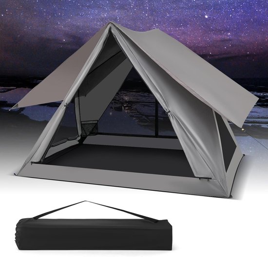KOMFOTTEU Campingtent waterdicht voor 2-3 personen, automatisch werptent, pop-up tent instanttent rugzaktent winddicht outdoor voor reizen, trektochten, kamperen, koepeltent familietent draagbaar met tas van Merkloos