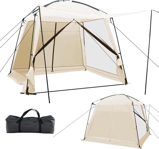 KOMFOTTEU Campingtent, waterdicht, voor 6-8 personen, tunneltent, groot met 2 deuren en 2 voortenten, koepeltent, groepstent, familietent, draagbaar met tas, tent outdoor voor reizen, trekking, kamperen van Merkloos