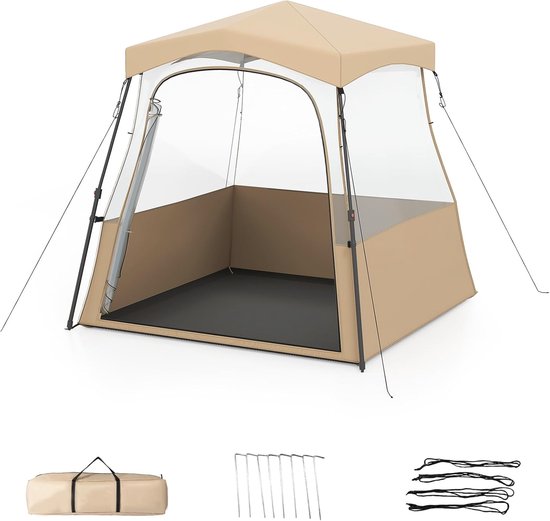 KOMFOTTEU Pop-up tent, transparante sporttent met weerbestendig dak, metalen haringen, windtouwen en draagtas, stabiele bubbeltent, beschermtent voor sportevenementen, vissen, 160 x 160 x 174 cm van Merkloos