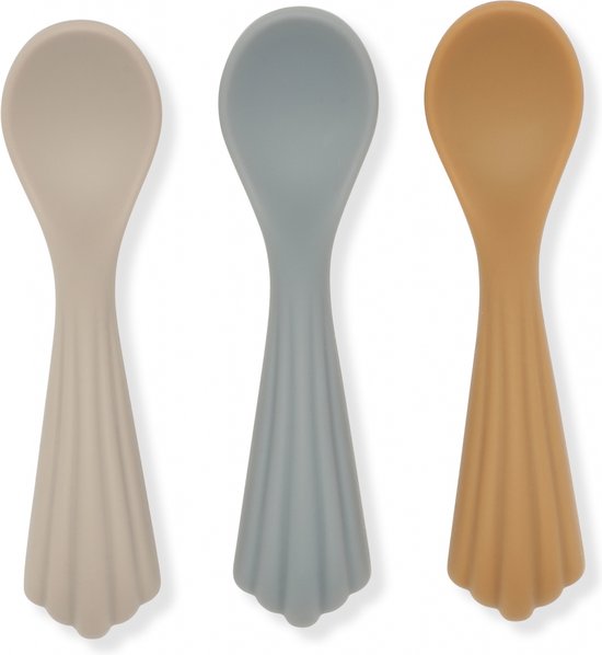 KONGES SLØJD - SILICONEN BABY LEPELS - SET VAN 3 - SHELL van Konges Sløjd