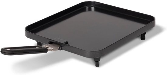 Kookplaat - Dubbele Brander - Buiten Koken - Antiaanbaklaag - 27 cm Diameter - Zwart