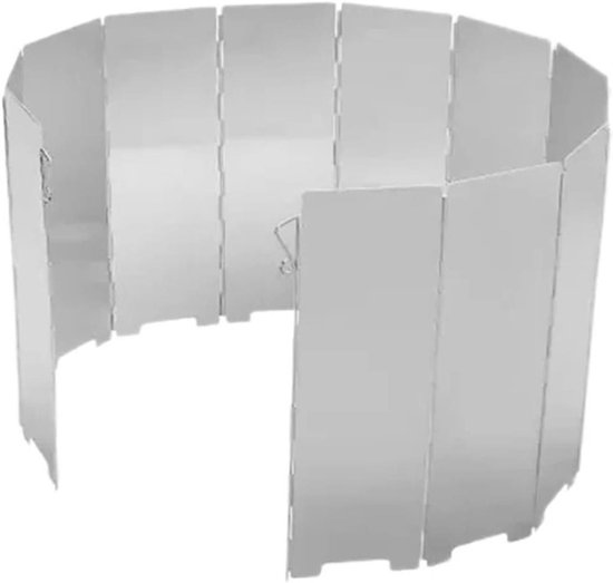 Kookplaat windscherm - Kampeer kachel - Buiten koken - Opvouwbaar aluminium - 24 x 84 cm - Zilverkleurig
