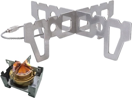 Kookrooster Inklapbaar - Pannenstandaard Camping - Outdoor Koken - Efficiënte Warmteverdeling - 35 gram - Zilverkleurig