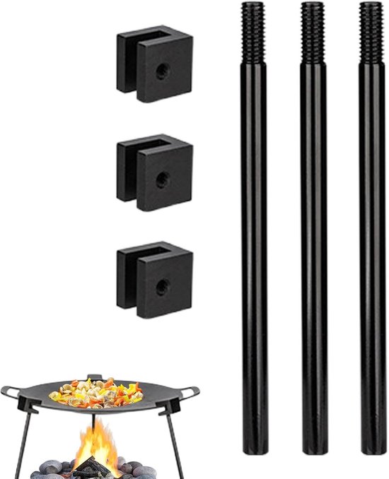 Kookstatief Camping - Opvouwbare Grill - Buiten Koken - Verstelbare Ketting - 17 x 11.6 x 5.2 cm - Zwart