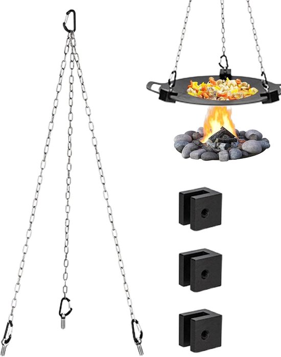 Kookstatief - Kampeerstatief - Buiten koken - Verstelbare hoogte - 17 x 11.6 x 5.2 cm - Zwart