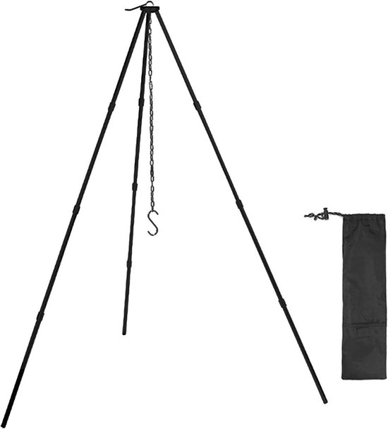 Kookstatief Kamperen - Buiten Koken - Outdoor Koken - Verstelbare Ketting - 32.6 cm Lengte - Zilver