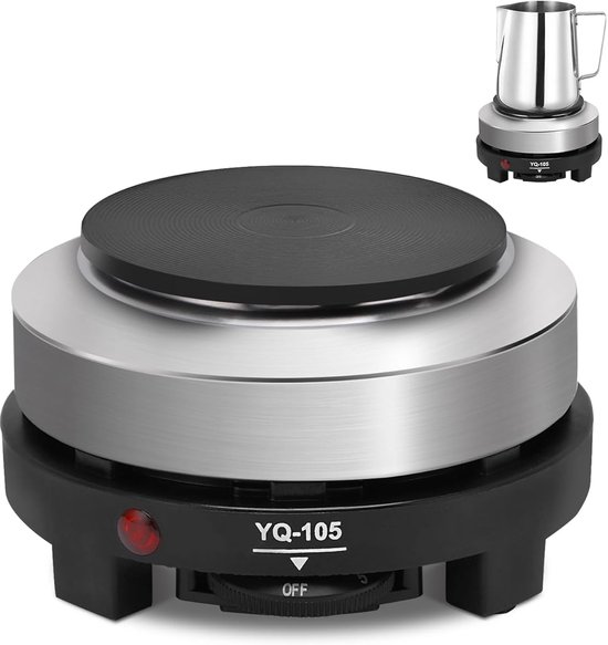 Kooktoestel - Mini Kookplaat - Elektrisch Fornuis - 500W - 5 Standen Instelbaar - Compact & Draagbaar - Gietijzeren Plaat - Antislip Voetjes - Voor Studentenkamer & Camping