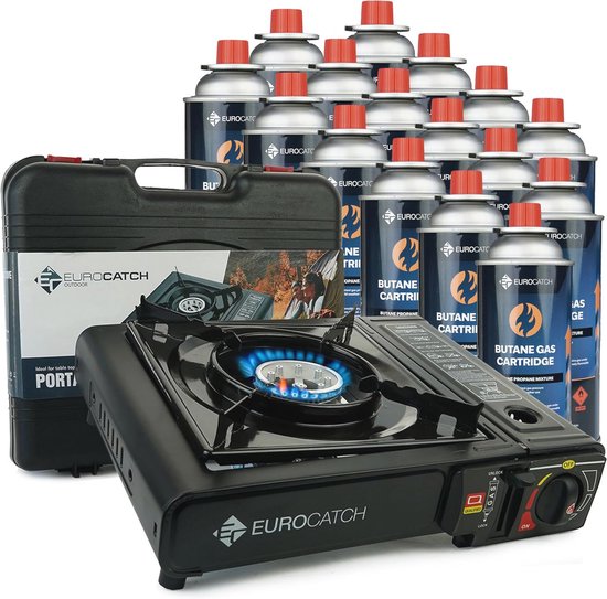 Kooktoestel op Gas voor Buiten - Inclusief 16 Gasbussen - Ideaal voor Camping en Buitenkoken van Benson