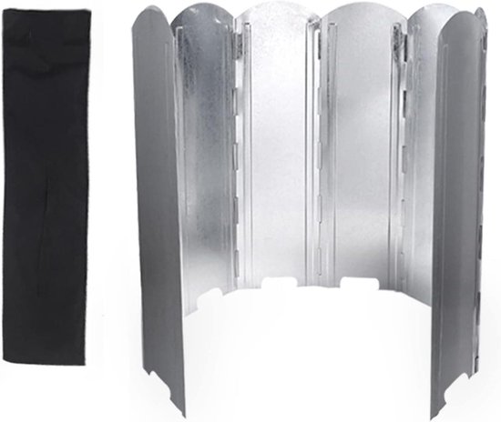 Kookwindscherm Gasfornuis - Outdoor Kookscherm - Efficiënt Koken - Hoge Temperatuur Bestendig - 40 Cm - Zilver