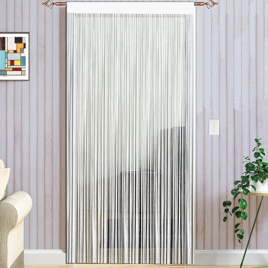 Koordgordijnen Vliegengordijn Wit 90 x 200 cm voor Deur en Kamer - Kralen Gordijn Decoratief Draadgordijn tegen Vliegen - Vliegenbescherming Draadgordijnen Modern Kamer Gordijn voor Deuropening van Merkloos