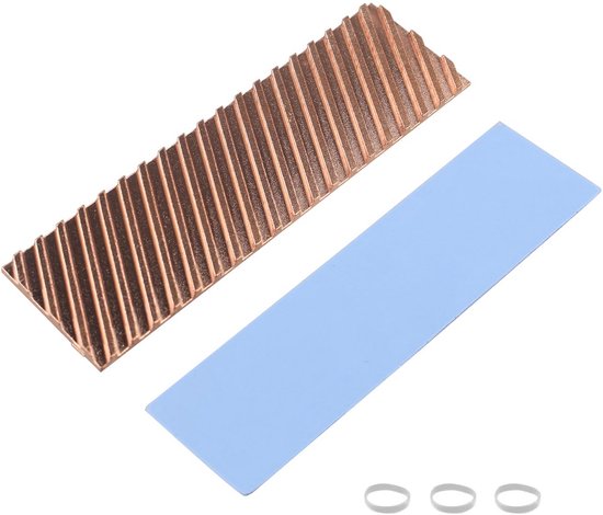 Koperen Koellichaam met Thermische Pads voor M.2 2280 SSD Koeling PC en Laptop van Merkloos