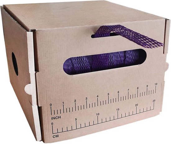 Kortpack - Buisnet 25mm - 50mm x 200mtr - In dispenserdoos - Violet - (015.0853) van Kortpack
