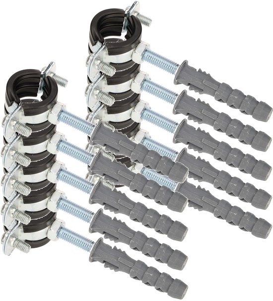 KOTARBAU 10 stuks slangklemmen, gegalvaniseerd staal, 1/2", zwart van Merkloos