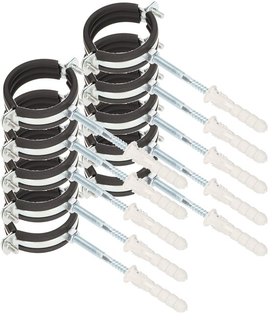 KOTARBAU 10 stuks slangklemmen, gegalvaniseerd staal, 2", zwart van Merkloos