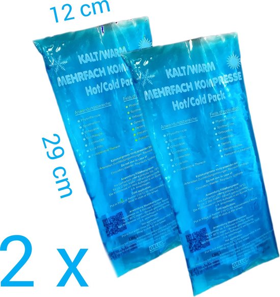 koud-warm kompres - 2 stuks - Hot-cold pack - 12 x 29 cm - 410 gram - Flexibel coolpack / icepack / gelpack voor bij blessures - Platte Koelelementen voor koeltas van MAXXTOOLS