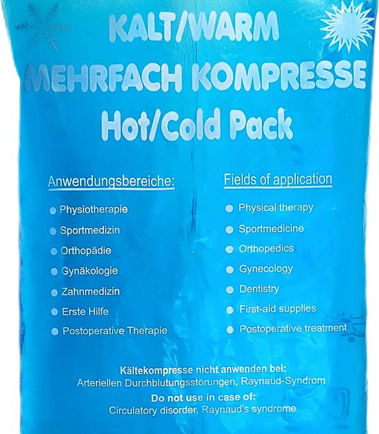 koud-warm kompres - Hot-cold pack - 16 x 26 cm - 520 gr - Flexibel coolpack / icepack / gelpack voor bij blessures - Platte Koelelementen voor koeltas