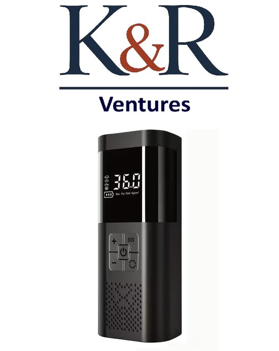 K&R Elektrische Fietspomp - Luchtcompressor - Bandenpomp - Ballenpomp - Voor Fiets, Scooter & Auto - met LED verlichting en digitale display - compact - usb oplaadbaar van Merkloos