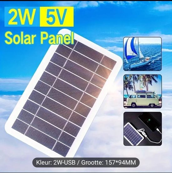 K&R Ventures® Draagbaar Zonnepaneel – Waterdichte Solar Oplader met USB – Zonne-energie Powerbank voor Telefoon, Tablet & Apparaten – Ideaal voor Kamperen, Reizen & Outdoor Gebruik – Compact & Efficiënt van Merkloos