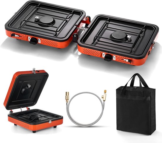 Krachtig 2-Pits Campingfornuis 4400W – Draagbaar & Lichtgewicht Met Automatische Ontsteking