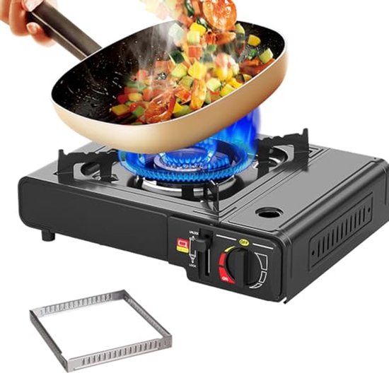 Krachtig Camping Gasfornuis met Vlamregeling - Ideaal voor Outdoor Koken van Merkloos