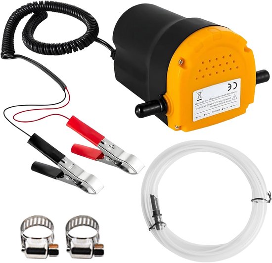 Krachtige 12V elektrische olieafzuigpomp voor auto, motor en vrachtwagen - ideaal voor brandstof en olie afzuigen met buizen en accessoires van Merkloos