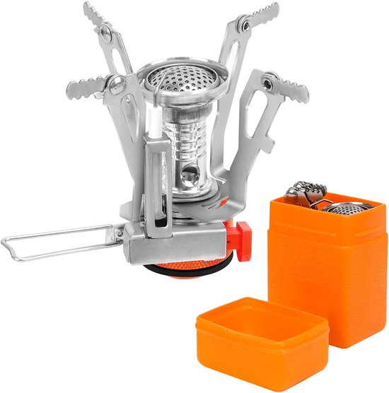 Krachtige 3900W Draagbare Winddichte Camping Gasbrander met Piezo Ontsteking en Opbergtas voor Picknick, Backpacken en Trekking