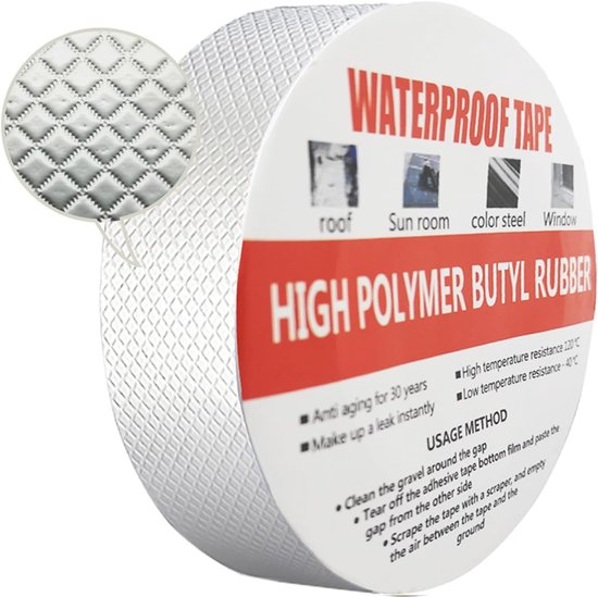 Krachtige Waterdichte Butyl Afdichtingskit Tape - Lekreparatie voor Dak, Pijp & Boot (5m x 5cm) van Merkloos
