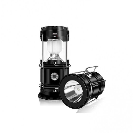 Kraftverdia Collapsible LED Camping Lantern 4‑Pack – Portable Waterproof Solar & USB Rechargeable Light – Lightweight Outdoor Tent Lantern for Hiking, Emergency & Home Use van Merkloos