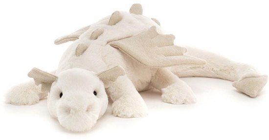 Kraftverdia Pluche Knuffel – 50 cm – Kawaii Draak Lichaamskussen – Grappig Decoratief Bedkussen – Schattig Dierenkussen – Wit van Kraftverdia™