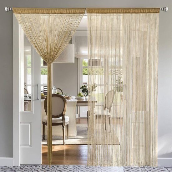 Kralengordijn Macramé Deur – 90x200 cm – Handgemaakt Vliegengordijn met Houten Kralen – Retro Boho Deurgordijn voor Slaapkamer, Woonkamer & Terras