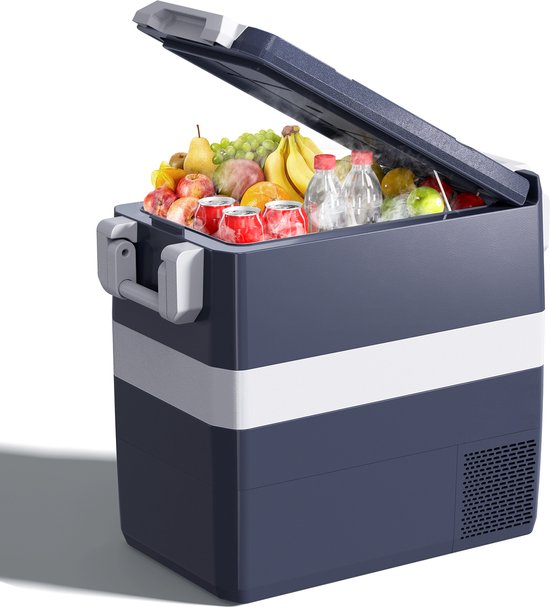 KROAK Elektrische Compressor Koelbox -20°C tot 20°C - 50L Dual-Zone - DC 12V/24V & AC 230V - voor Kampeerwagen Camper Bestelwagen Boot en Thuis van Merkloos