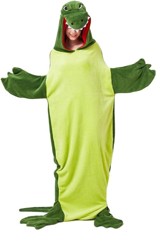 Krokodillenslaapzak van Zacht Flanel voor Jongens en Meisjes - Halloween, Cosplay, Winterslaapzak - Warm en Comfortabel van Merkloos