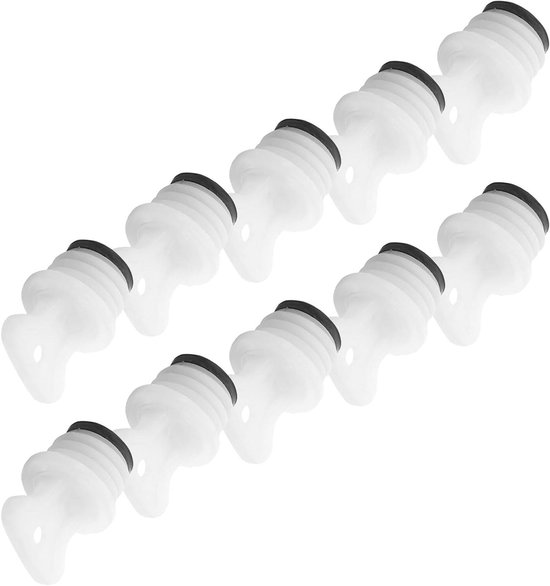Kruik Stoppers - Warmwaterzak Deksels - Winter Comfort - Lekvrij Ontwerp - 10 Stuks - Wit van Merkloos