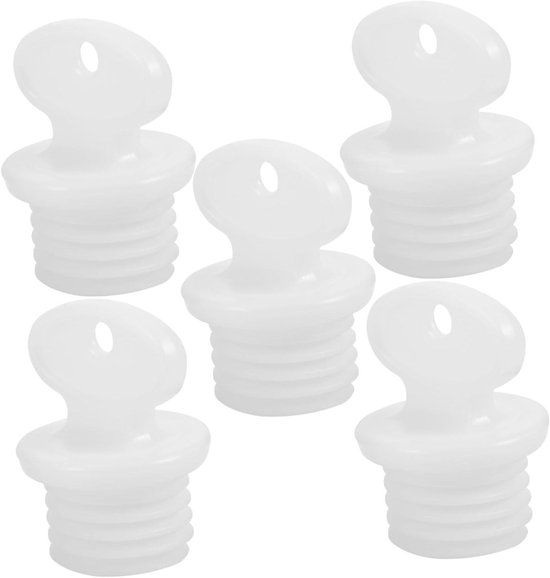 Kruikstoppers - Vervangende doppen - Warmtekussens - Lekvrije afsluiting - 5 stuks - Wit