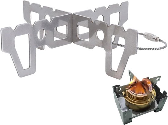 Kruisbrander - Camping kookgerei - Buiten koken - Roestvrij staal - 30 x 50 x 30 mm - Zilverkleurig