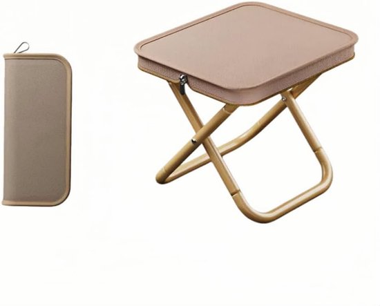 Kruk – Krukje – Opvouwbare Krukken – Campingkeuken – Draagbaar & Lichtgewicht Opvouwbaar Kruk voor Outdoor Activiteiten – Max. 150 kg Draagvermogen – Khaki