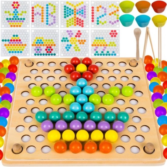 Kruzzel Houten Puzzel Kralen: Stimuleer Creativiteit en Motoriek bij Kinderen van Kruzzel