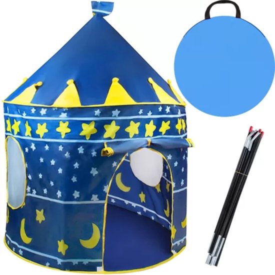Kruzzel Koninklijke Tent voor Kinderen - Opvouwbaar en Veilig - 135x105 cm - Donkerblauw van Kruzzel