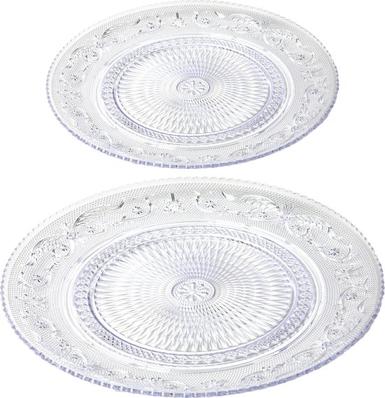 Kunststof borden - set 8x stuks - ontbijt/gebaksbordjes en dinerborden - 18 en 25 cm van LifeGoods