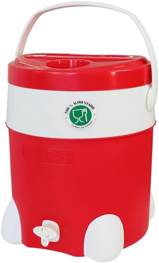 Kunststof Koelbox - Drankkoeler met Kraan - Outdoor Uitjes - Voedselveilig Materiaal - 15 Liter Capaciteit - Rood