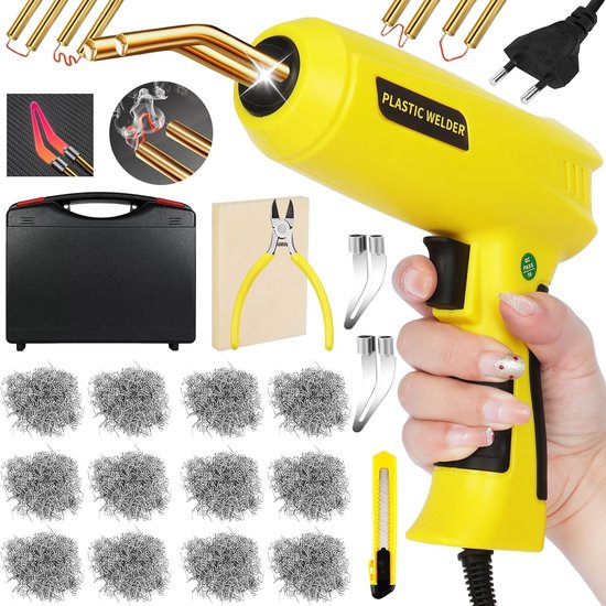 Kunststof Lasapparaat - Plastic Reparatie Kit - Auto Onderdelen - Incl. 800 Nietjes - 25x20x7cm